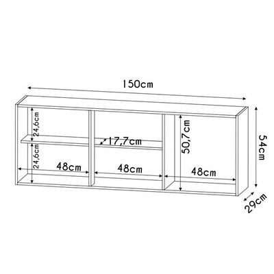 Armário Aéreo De Cozinha 150cm 3 Portas Argélia Branco - Lumil