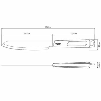 Faca Trinchante Tramontina Churrasco Black Lâmina Aço Inox E Cabo De Polipropileno Preto 8" 26590108