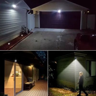 Luminária Parede Solar 30 Leds Sensor  Preto