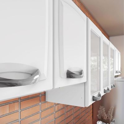 Cozinha Completa Branco Em Aço 5 Peças 3 Vidros New Premium