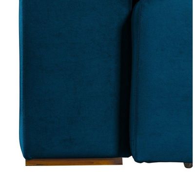 Sofá 6 Lugares 2.90 Mt Retrátil E Reclinável Veludo Azul