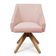Kit 8 Poltronas Giratórias Alana Suede Rosa Bebê Base De Madeira - Pallazio