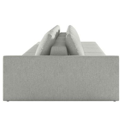 Sofá Ilha Modular Com Puff Para Sala Living 432cm Georgia K04 Linho Cinza - Mpozenato