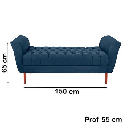 Recamier Grecia 150cm Suede Azul Marinho Mpassos Azul Marinho