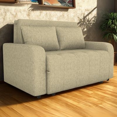 Sofa Cama 2 Lugares 138 Cm Amora Linho Vancouver Milani Store Palha