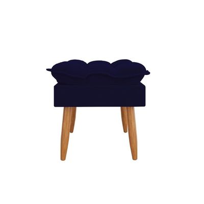 Kit 2 Poltronas + Namoradeira + Puff Opala Decorativa Balaqui Azul Marinho