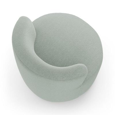 Kit Sofá E 02 Poltronas Orgânicas Living Bob Com Almofadas Bouclê Verde Menta - Desk Design