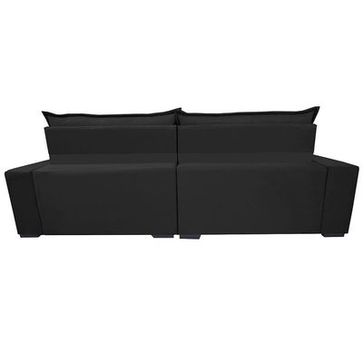 Sofá Retrátil E Reclinável 2,35m Molas Ensacadas Cama Inbox Elegance Com Thermogel Velusoft Preto