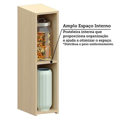 Armário Aéreo 100% Mdf 1 Porta 20cm Aura Luciane Móveis Carvalho/cinza Cristal