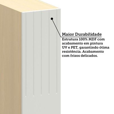 Armário Aéreo 100% Mdf 1 Porta 20cm Aura Luciane Móveis Carvalho/cinza Cristal