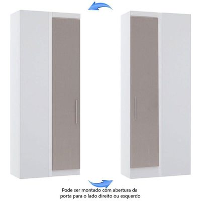 Guarda Roupa De Canto Reto 90cm 1 Pt Alpes Luciane Móveis Branco Pf-cinammon Pf