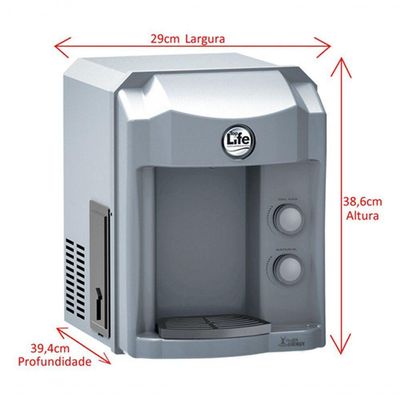 Purificador De Água Gelada Natural Top Life Health Energy Prata 220V