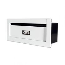 Caixa Correio Techinox Carta Luxo Linear Branca Fosca 14 Cm Profundidade Pintura De Alta Resistência