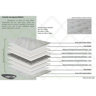 Colchão King D28 Herval D65 Belfort 193x203x27