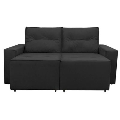 Sofá Retrátil 2 Lugares 1,80 Confortável Polo Preto