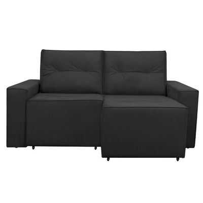Sofá Retrátil 2 Lugares 1,80 Confortável Polo Preto