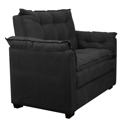 Sofá Confortável 1,40 Pequeno Compacto Small Preto