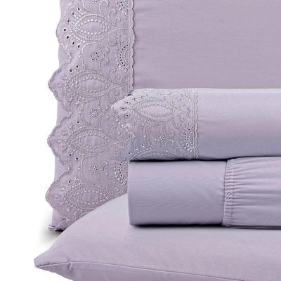 Jogo De Cama Nobless King 04 Peças 100% Poliéster - Bruma Lilas