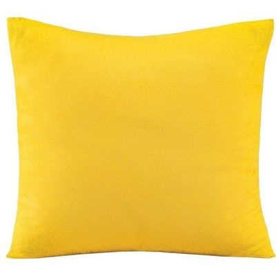 Capa De Almofada Decorativa Zion Suede 1 Peça 45cm X 45cm 100% Poliéster - Açafrão