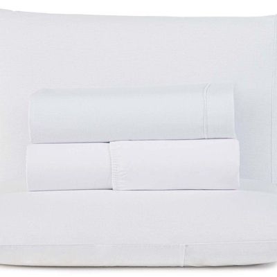 Jogo De Cama Top Line Casal Queen 4 Peças 180 Fios 100% Poliéster - Branco