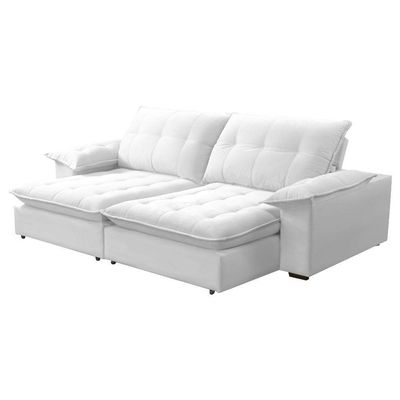 Sofá Retrátil E Reclinável Veludo 2,00m Lisboa - Conforto Premium E Design Elegante | Lansof Cores Cinza