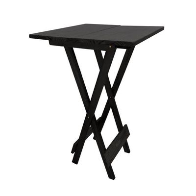 Mesa Bistro Dobrável Quadrada Preta