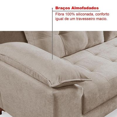 Sofá Ibiza 2 L Casal 1,57m Veludo Luxo Fixo Pés De Madeira Capuccino 204