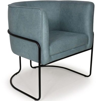 Kit 02 Poltronas Betina Base Preto Suede Camurça Azul Caribe - Nexta Casa