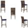 Mesa Bistrô 2 Banquetas Roma Marrom Corda Estofado 10 Trama Marrom