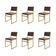 Kit 6 Cadeiras Industrial Isa Veludo Marrom Base Dourado Para Mesa Sala Cozinha - Dourado-marrom