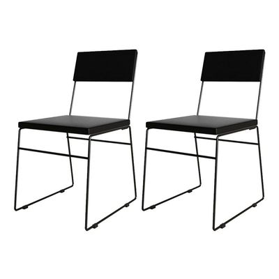 Kit 2 Cadeiras De Jantar Málaga Corino Para Mesa Sala Cozinha Conforto E Decoração - Preto