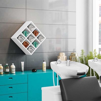 Kit 06 Nichos Porta Toalhas 09 Lugares 40x40cm Branco - Gran Belo