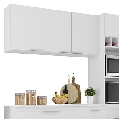 Armário De Cozinha Com Tampo Cp02 180cm Pérola Branco Z34 - Mpozenato