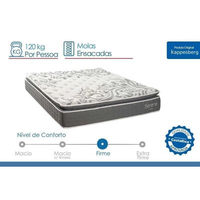 Cama Box Baú King + Colchão Molas Kappesberg Ensacadas Serene + Base Crc Courano Gray