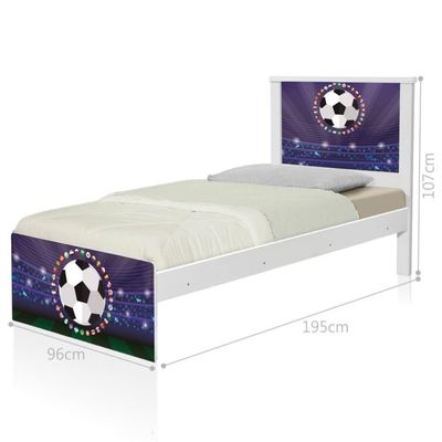 Cama Solteiro Adesivada Futebol Estádio Com Colchão