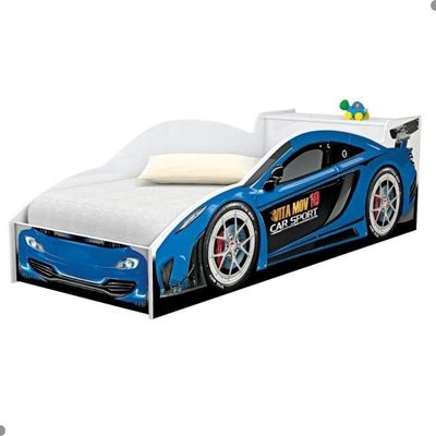 Cama Carro Com Baú Juvenil Racer Azul