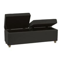 Canto Alemão Recamier Bau + Painel Madri 160cm Veludo Preto - Inova Decor