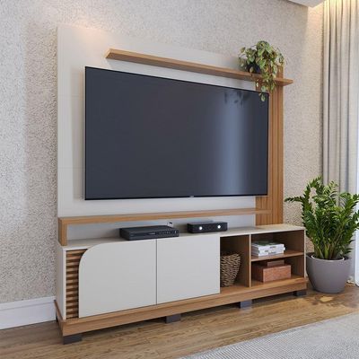 Home Jurere 180cm 2 Portas De Giro - Ssx Multicoisas Cor Off White Matte/freijo