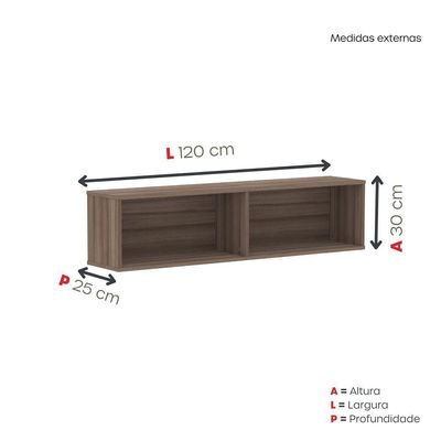 Nicho De Parede 300x1200mm Walnut
