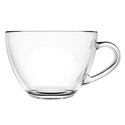 Jogo de 3 Xícaras Vidro 250ml Café Chá Transparente com Alça Lateral