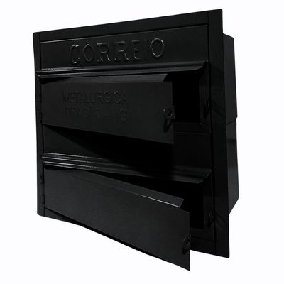 Caixa De Correios Condomínio 2 Módulos Tamanho 15x28x28cm Aço Preto