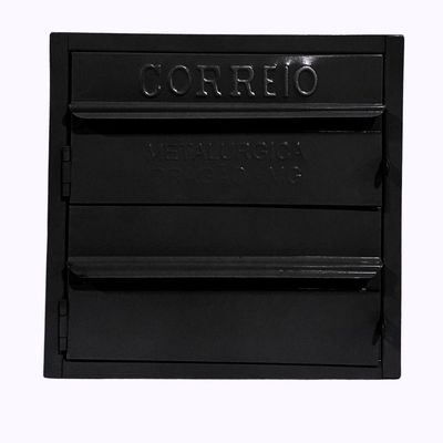 Caixa De Correios Condomínio Preta 2 Módulos Tamanho 15x28x28cm Aço Preto