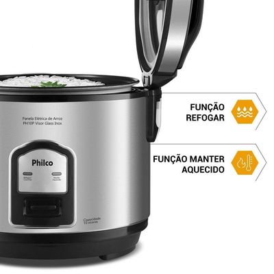Panela De Arroz Elétrica Philco Inox 10 Xícaras PH10P 110V