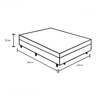 Cama Box Baú Viúva Tecido Sintético Branco Com Colchão De Molas Ensacadas Evolution - Probel - 72x128x188