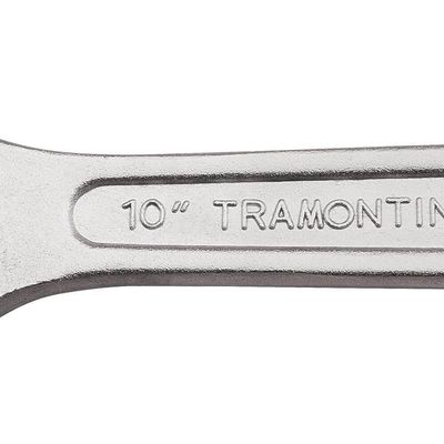Chave Ajustável Para Porcas Tramontina Inglesa 10" 28mm Corpo Forjado Em Aço Carbono Cromado 4101651