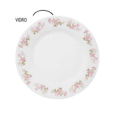 Prato De Sobremesa De Vidro Flowers Pink 20cm Em Casa Tem