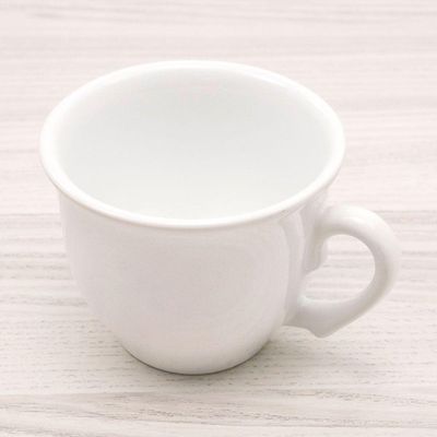 Xícara De Chá Com Pires De Cerâmica Frisada 200ml Branca Scalla