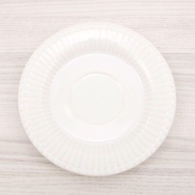 Xícara De Chá Com Pires De Cerâmica Frisada 200ml Branca Scalla