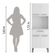 Armário de Cozinha 4 Portas 1 Gaveta MDF 62CM Branco Acabamento Brilhante