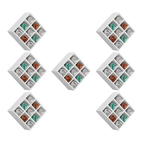 Kit 07 Nichos Porta Toalhas 09 Lugares 40x40cm Branco - Gran Belo
